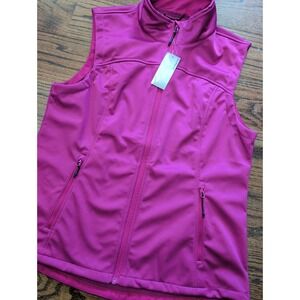 NWT Soothfeel Women's Vest Zipper Pocekts Lightweight Softshell Sleeveless Sz L